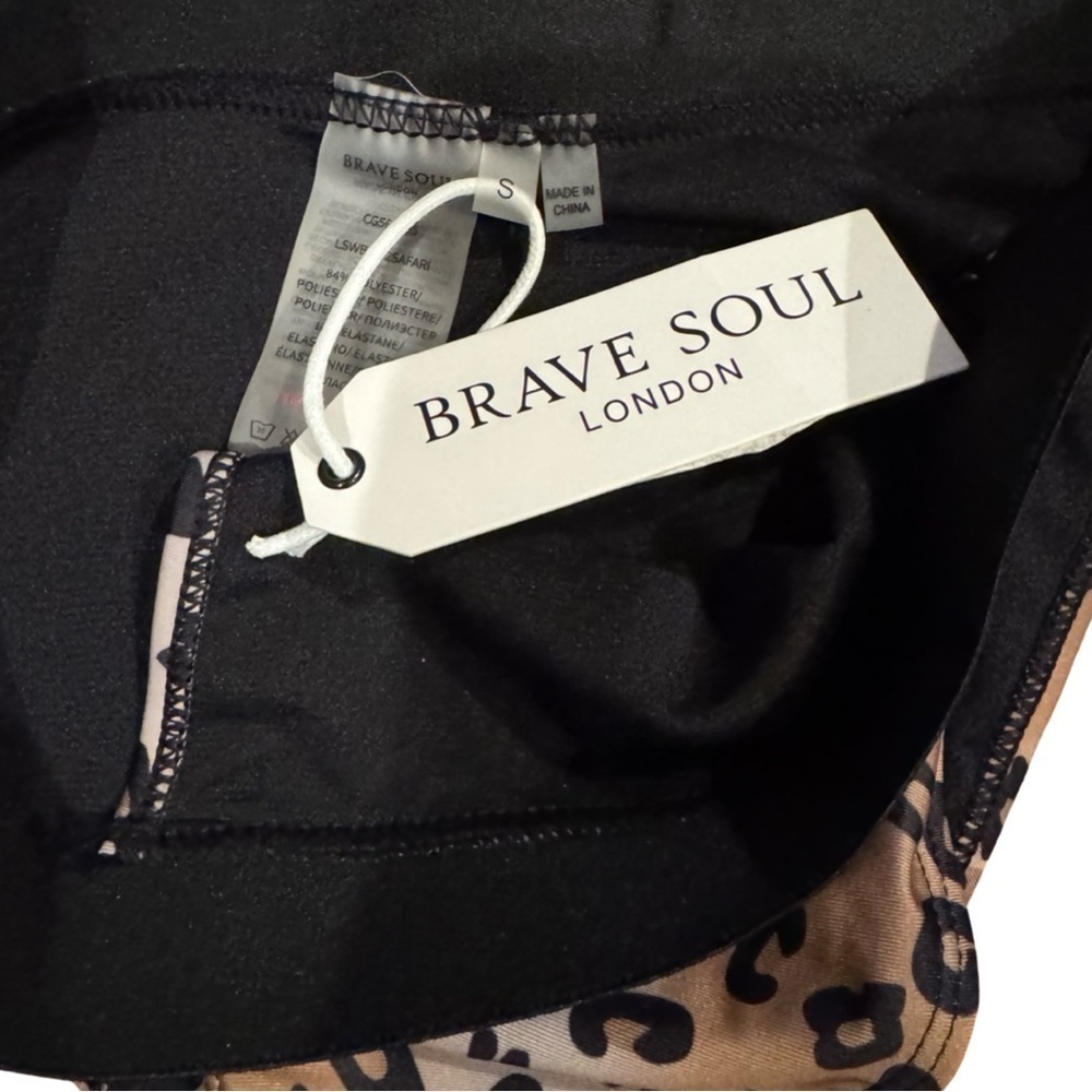 Brave Soul London Leopard High cut Bikini Bottoms size small NWT - Picture 3 of 5